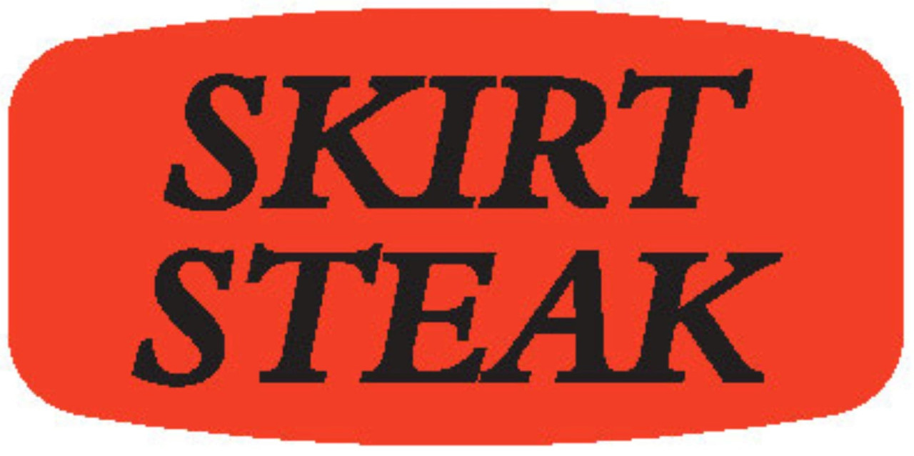 Skirt Steak Label 0.625X1.25 IN Black Fluorescent Red Short Oval 1000 Count/Roll 50 Rolls/Case 50000 Count/Case