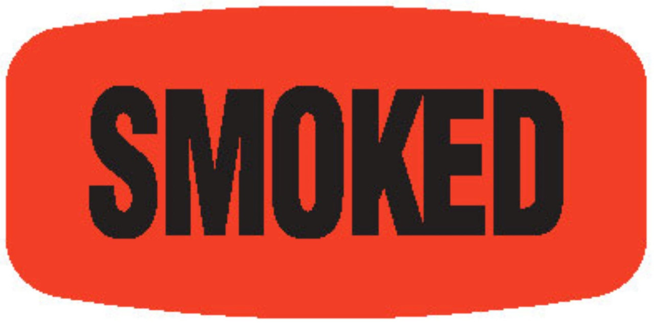 Smoked Label Black Fluorescent Red Short Oval Dayglo 1000 Count/Roll 50 Rolls/Case 50000 Count/Case