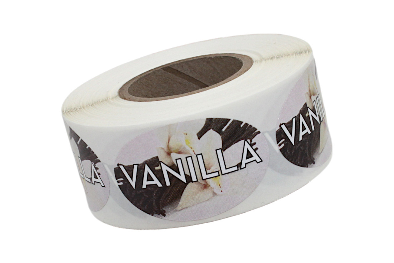 Vanilla Bakery Flavor Label 1.25X2 IN Oval 4 Color Process 500 Count/Roll 5 Rolls/Sleeve
