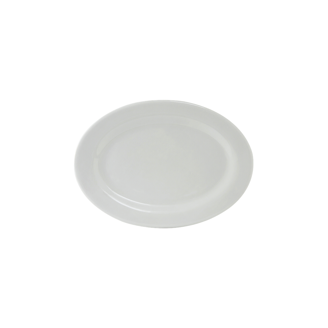 Alaska Platter 8.25X5.75 IN China Porcelain White Oval Rolled Edge 36/Case