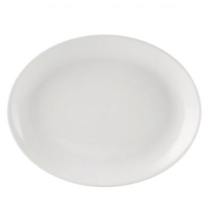 Coupe Platter 9.5 IN Porcelain Super White Oval Dual Ovenable Dishwasher Safe 24/Case