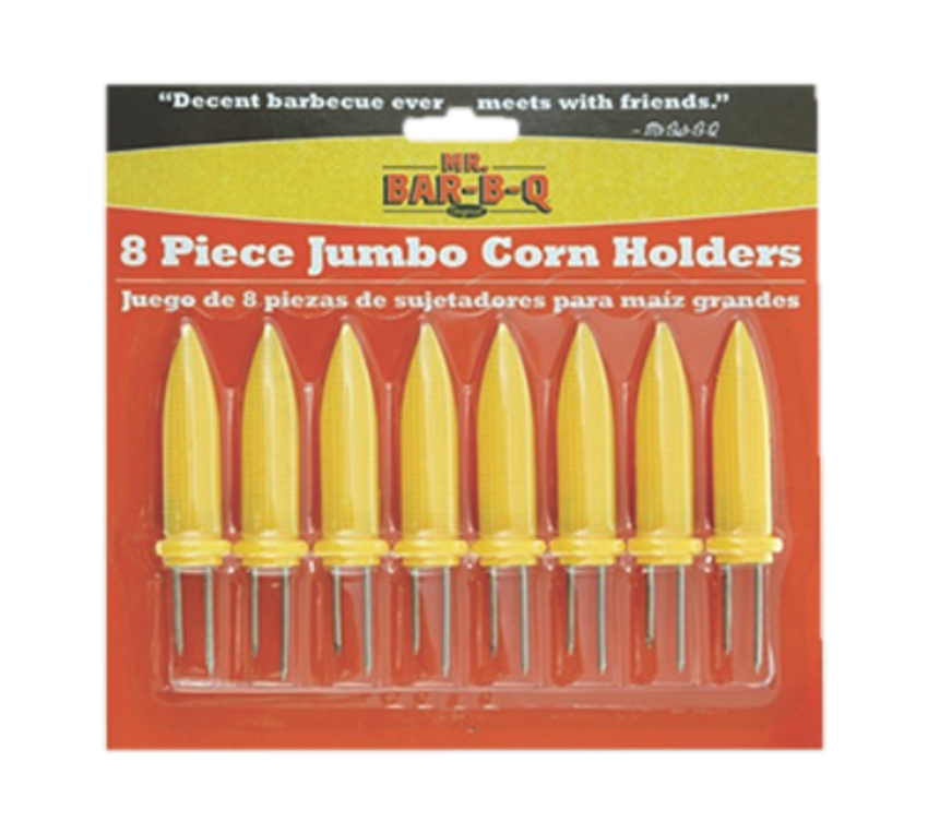 Corn Holder Set Jumbo Plastic Yellow 8 Piece 8/Pack