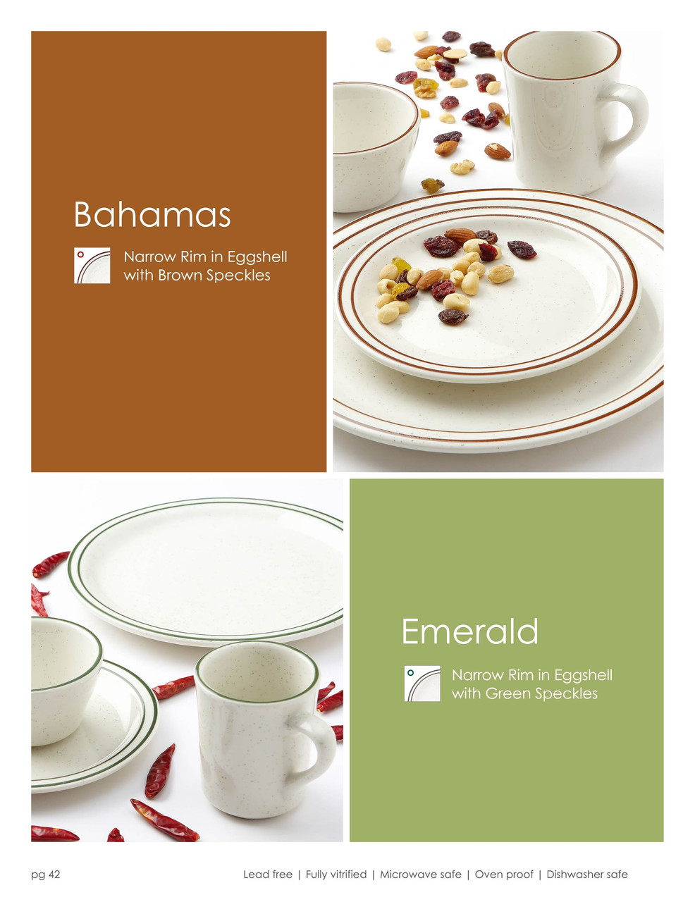 Bahamas Plate 7.25 IN China Eggshell Brown Round Narrow Rim Speckled Fully Vitrified 36/Case