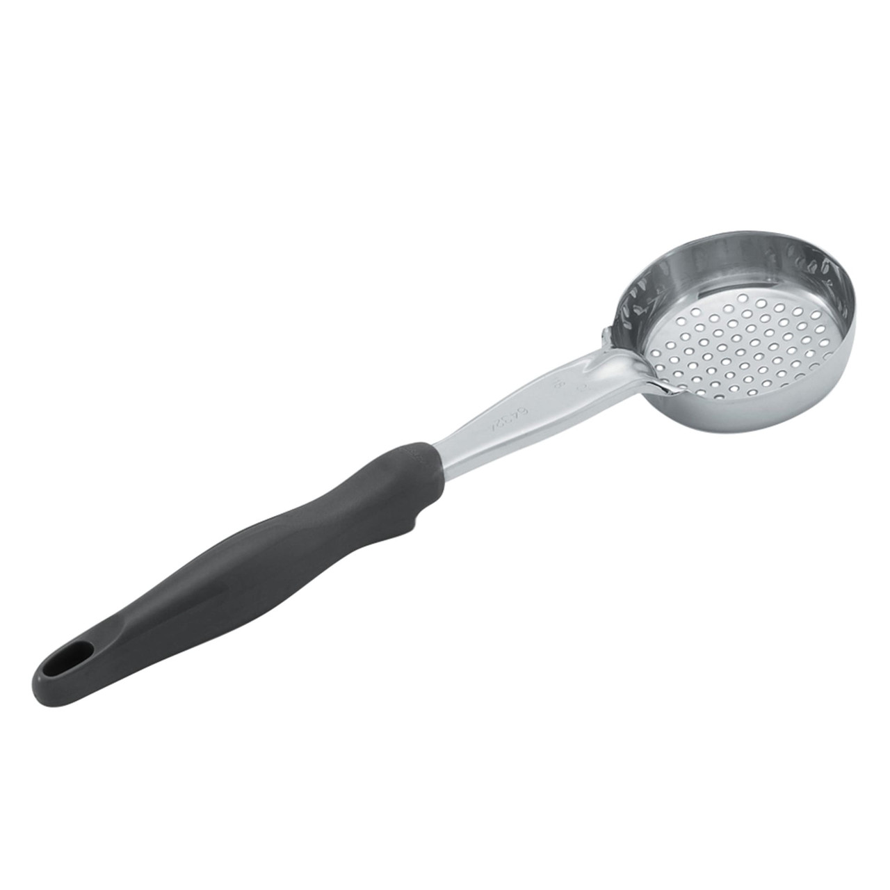 Spoodle 4 OZ Stainless Steel Perforated Black Handle Heavy Duty 12/Each
