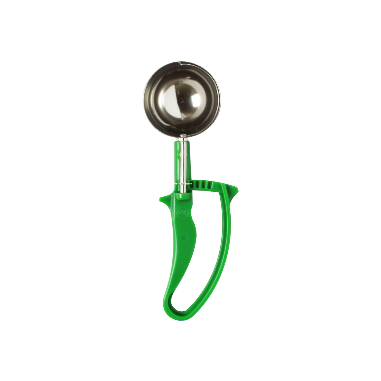 Disher 8.86X2.95X1.5 IN 2.75 OZ Stainless Steel Acetal Green Green Handle #12 Dishwasher Safe 1/Each