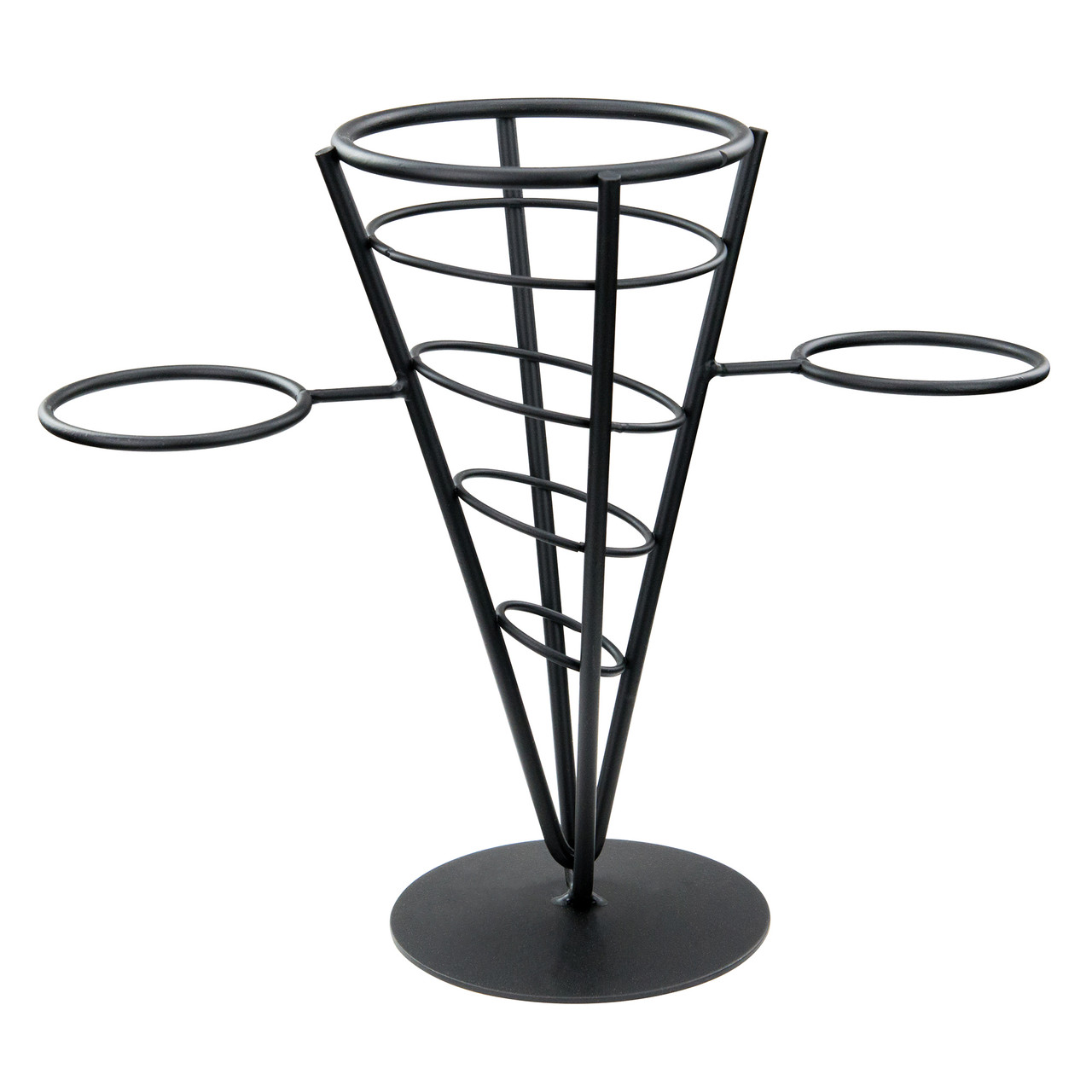 French Fry Holder Aluminum Black Cone Single 1/Each