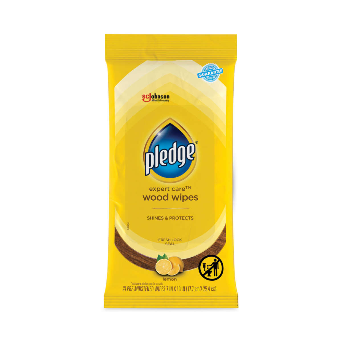 Pledge® Lemon Furniture Polish 7X10 IN Wipe 24 Count/Pack 12 Packs/Case