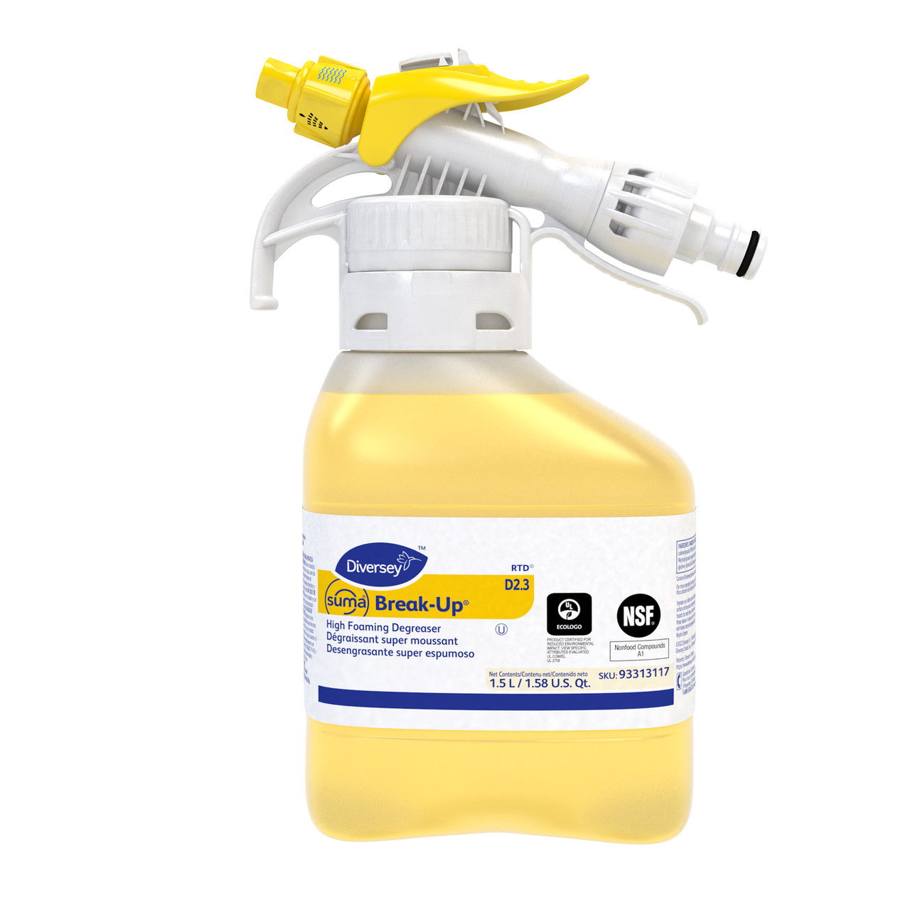 Suma® Break-Up® Odorless Degreaser 1.5 L Multi Surface Liquid RTD High Foam Kosher 2/Case