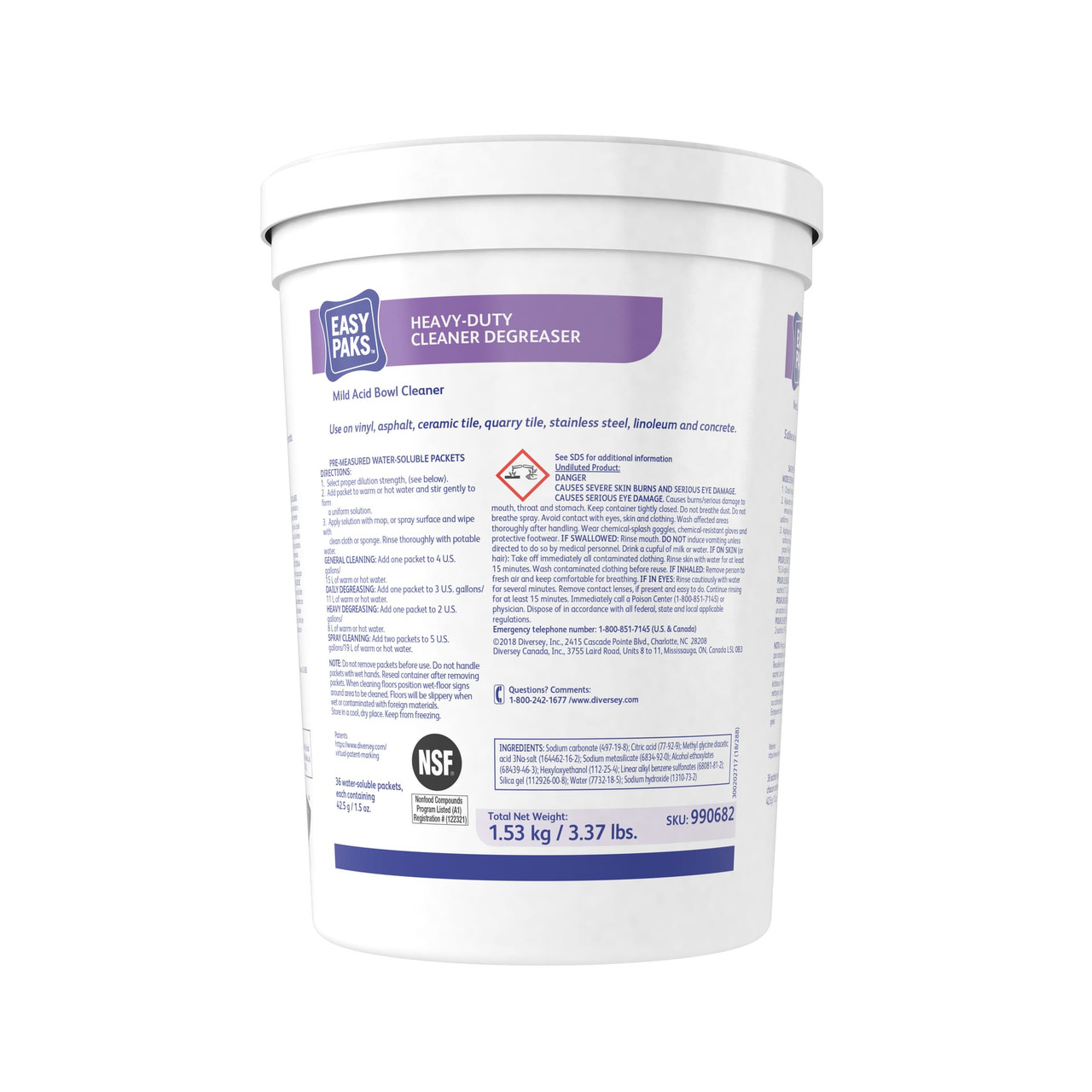 Easy Paks® Cleaner & Degreaser Multi Surface Heavy Duty Powder RTU Heavy Duty 36 Count/Pack 1 Packs/Case 36 Count/Case