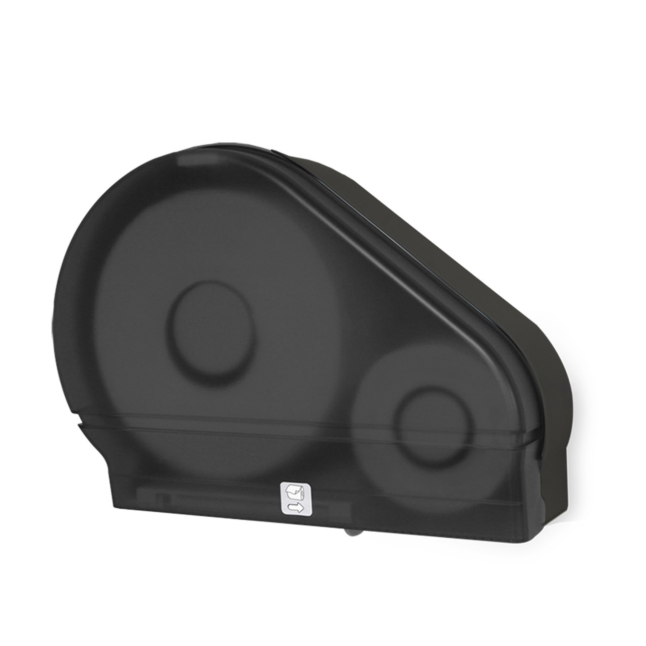Palmer Fixture Single 9” Jumbo Tissue Dispenser w/ 2¼”Stub & 3³/₈” Adaptors Black Translucent RD0024-02F