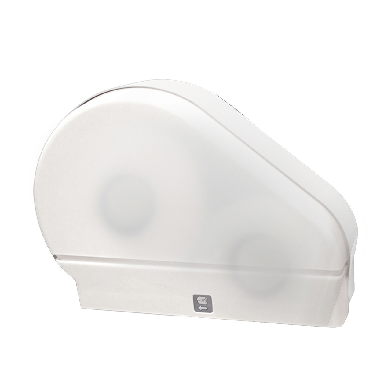 Palmer Fixture Single 9” Jumbo Tissue Dispenser w/ 2¼”Stub & 3³/₈” Adaptors White Translucent RD0024-03F