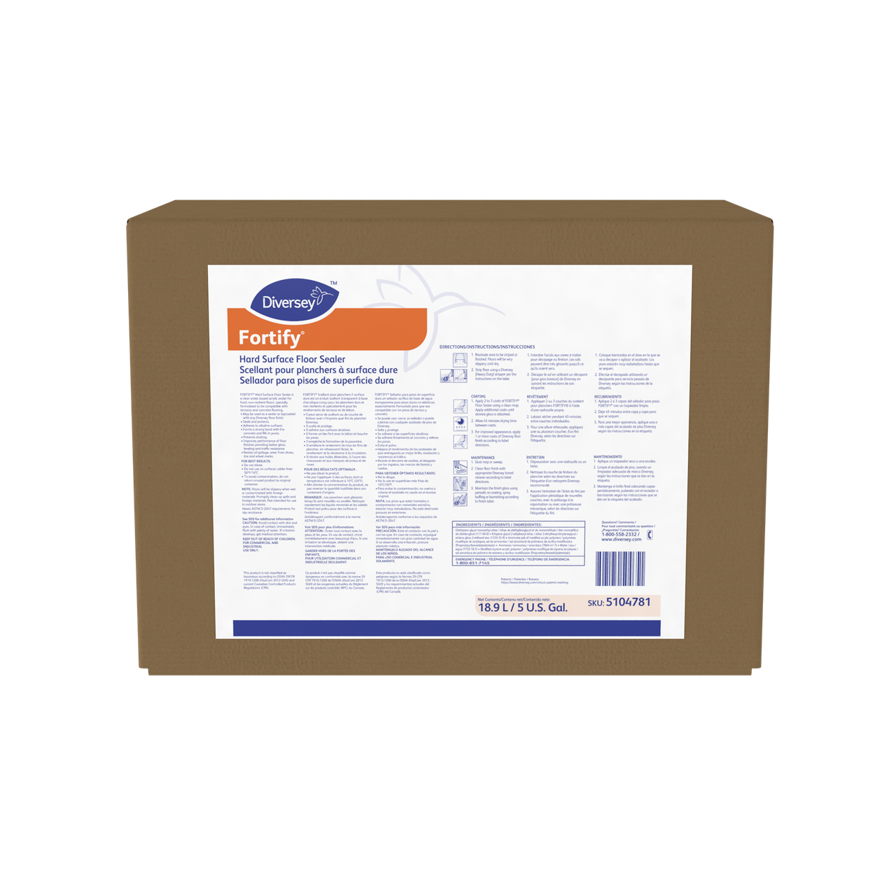 Fortify® Floor Sealer 5 GAL Liquid RTU Bag-in-Box (BIB) Water-Based Acrylic 1/Case