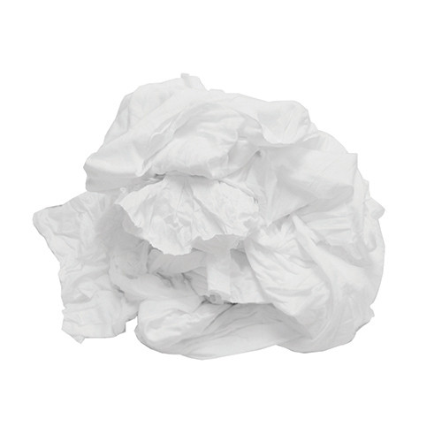 TaskBrand® T-Shirt Rag 10 LB Knit White Bleached Unwashed 1/Box