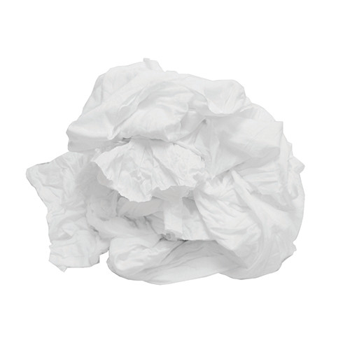 TaskBrand® T-Shirt Rag Towel 50 LB Knit White Bleached Unwashed 1/Each