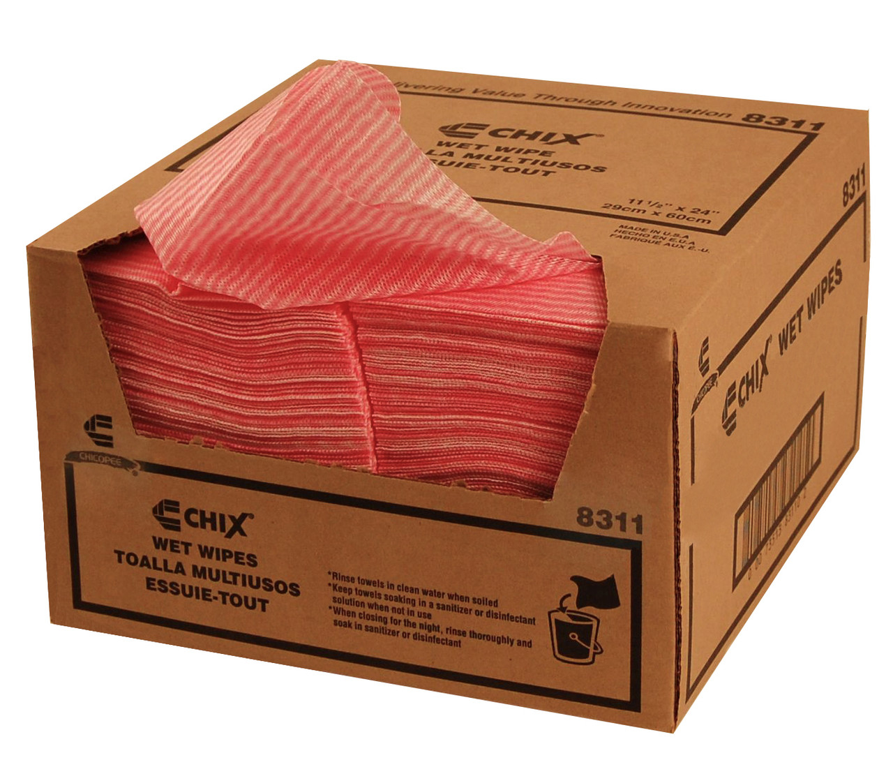 Chicopee® Chix® Cleaning Wipe 24X11.5 IN Pink 200/Case