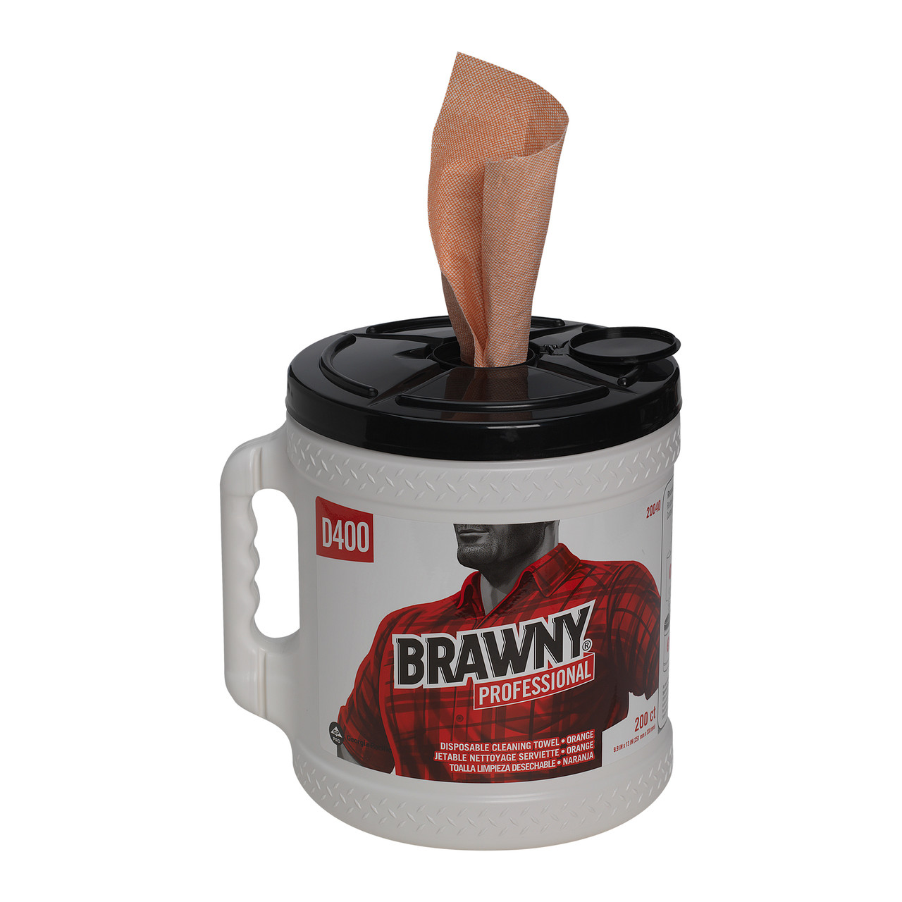 Brawny® Professional Cleaning Wipe 13X9.9 IN 1PLY Disposable Centerpull Bucket 200 Sheets/Pack 2 Packs/Case