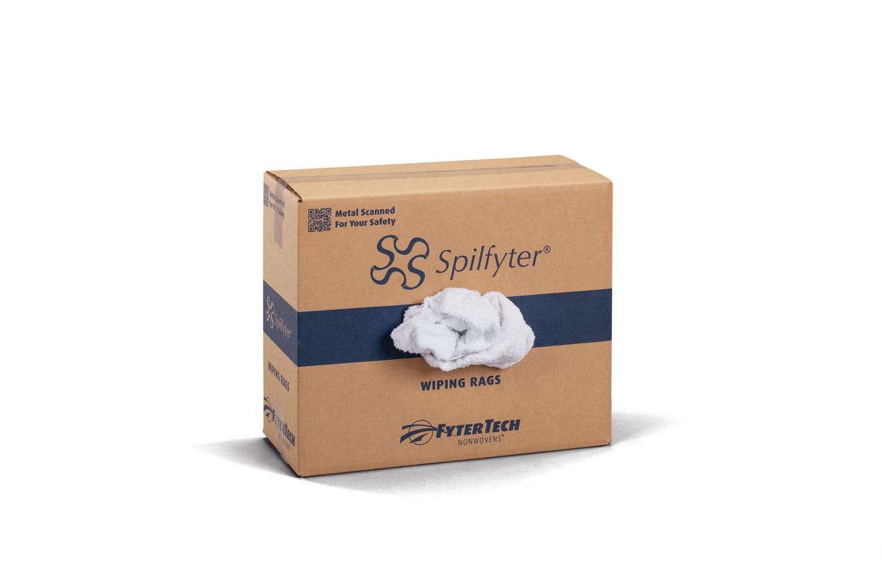 Spilfyter™ Knit Rag 25 LB Flannel White Reclaimed Box 1/Box