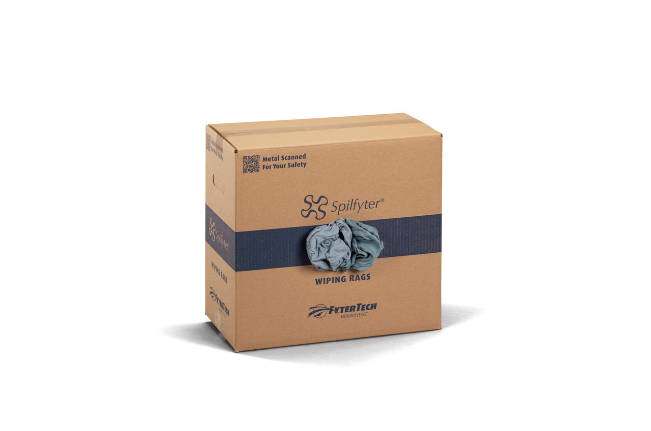 Huck Knit Rag 25 LB Blue Green Reclaimed Box 1/Case