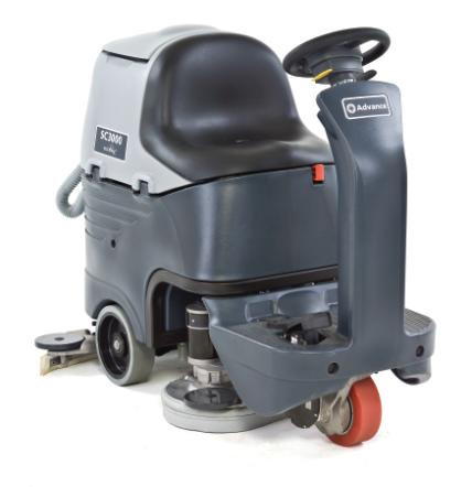 Advance SC3000 Floor Scrubber 26IN On-Board Charger Pad EcoFlex™ Adjustable Cleaning Power Dual Disk AGM Battery 1/Each