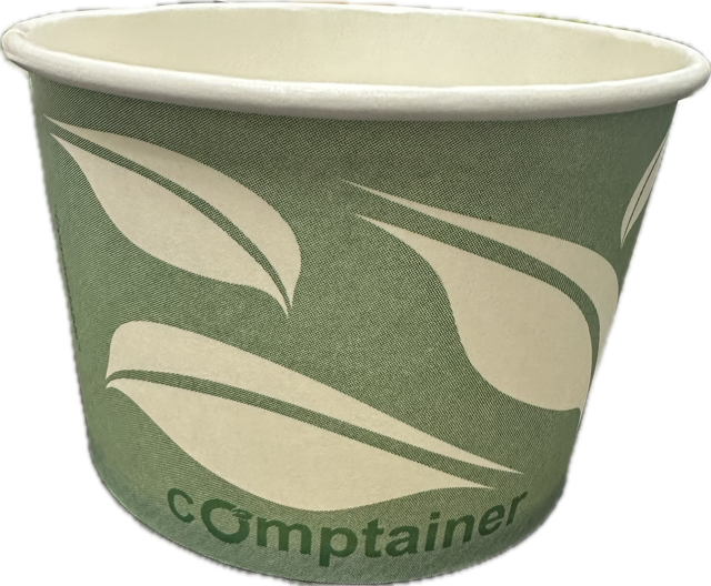 Hot Food Container Base 16 OZ Paper PLA Stock Print Round 500/Case