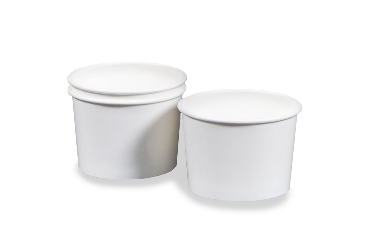 Food Container 16 OZ Double Wall Poly-Coated Paper White 500/Case