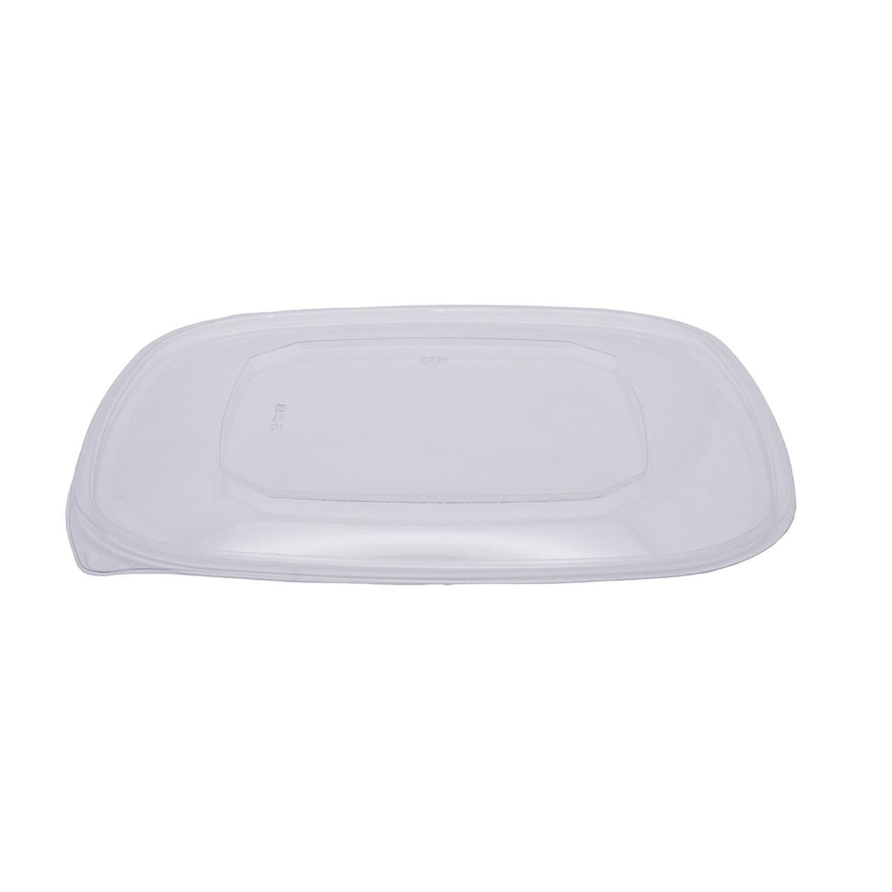 Super Bowl Plus Lid Flat XL 10.8X10.8X0.25 IN PE Clear Square For 48-80-160 OZ Container 50/Case