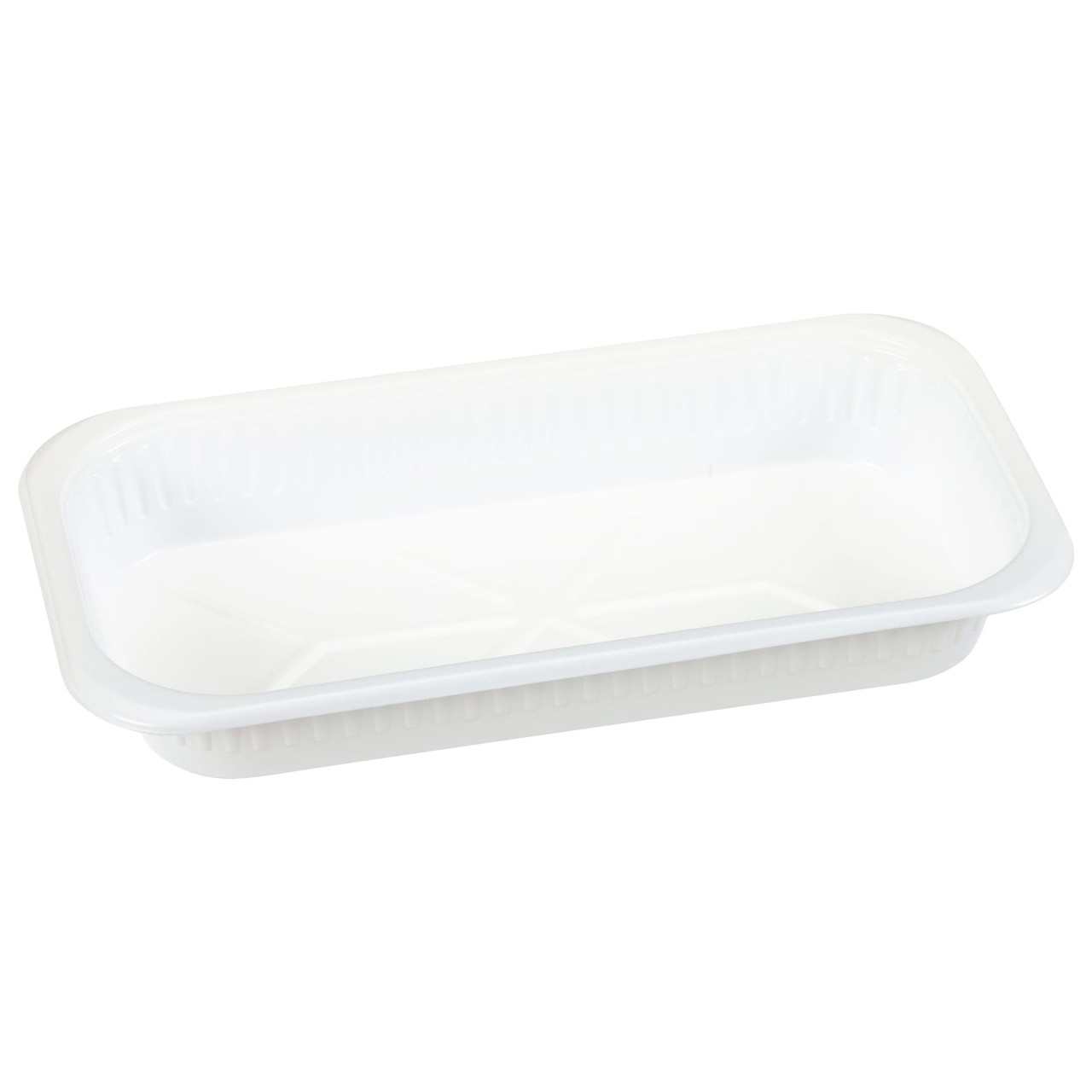Take-Out Container Base 6.88X12.75X1.82 IN CPET White Rectangle 200/Case