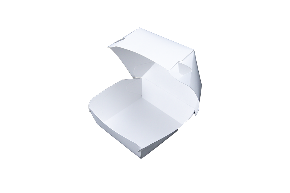 Take-Out Box Hinged 4.375X4.375X3.375 IN Paperboard White 500/Case
