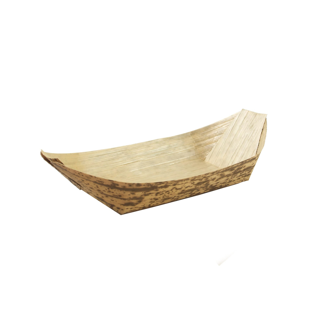 Food Tray 0.5 OZ Bamboo Leaf Natural Boat 100 Count/Pack 10 Packs/Case 1000 Count/Case