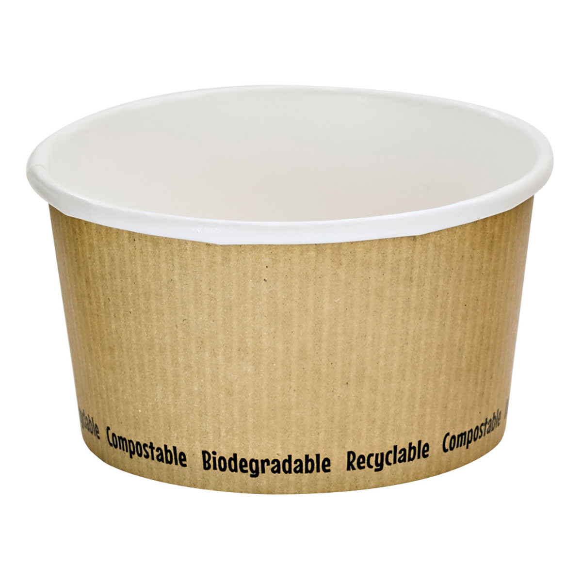 Soup Food Container Base 12 OZ Paper PLA Kraft Round Grease Resistant 25 Count/Pack 20 Packs/Case 500 Count/Case