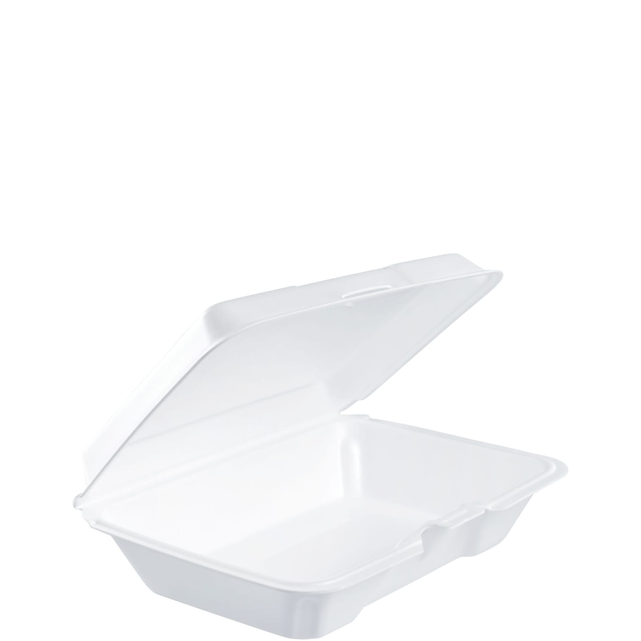 Dart® Take-Out Container Hinged 9.25X6.38X2.6 IN XPS White Shallow Insulated 100 Count/Pack 2 Packs/Case 200 Count/Case