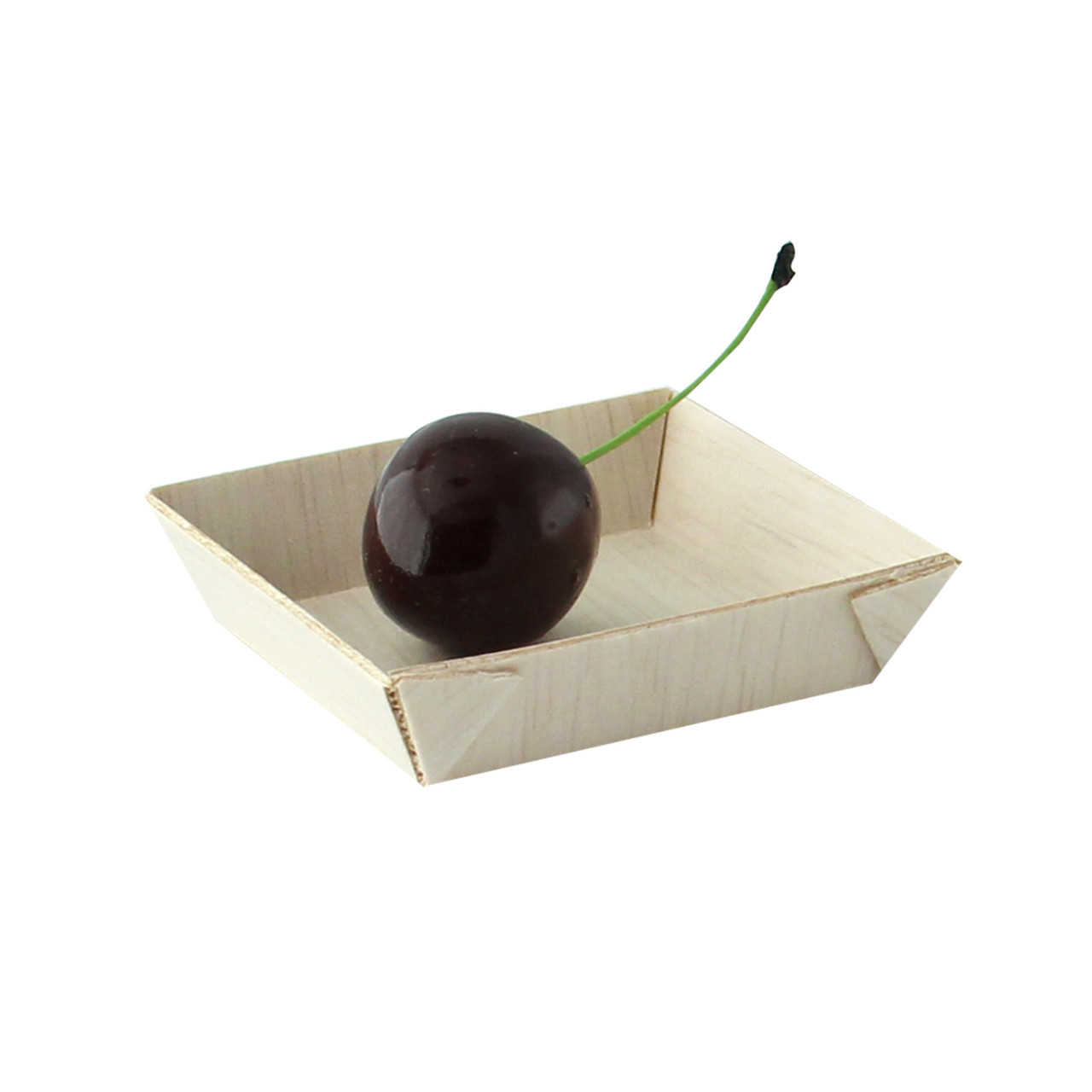 Samurai Serving Tray Mini 2.4X2.4 IN Wood Natural Square 20 Count/Pack 10 Packs/Case 200 Count/Case
