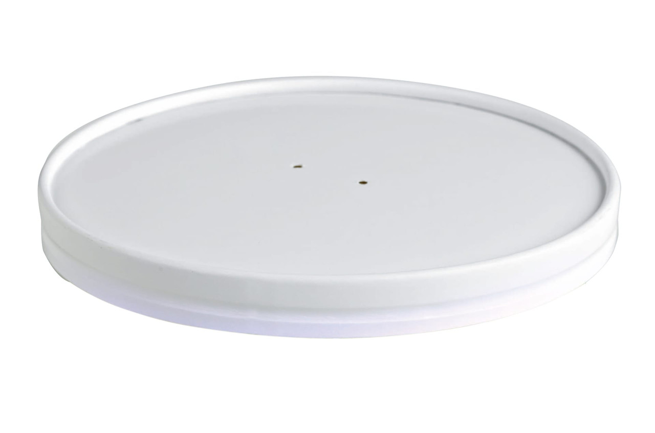 Lid Flat 5.9X1 IN Paper White Round For Container 45 Count/Pack 8 Packs/Case 360 Count/Case