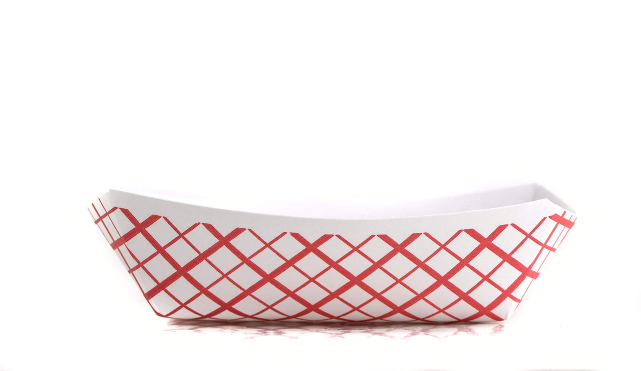 Food Tray 0.25 LB Red White Check 1000/Case