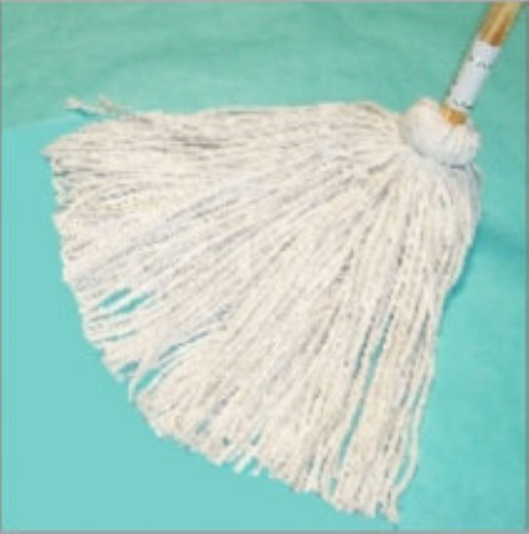 Stick Mop #16 0.94 IN 48IN White Cotton Blended Yarn Sanded Cut End No Wire 1/Each