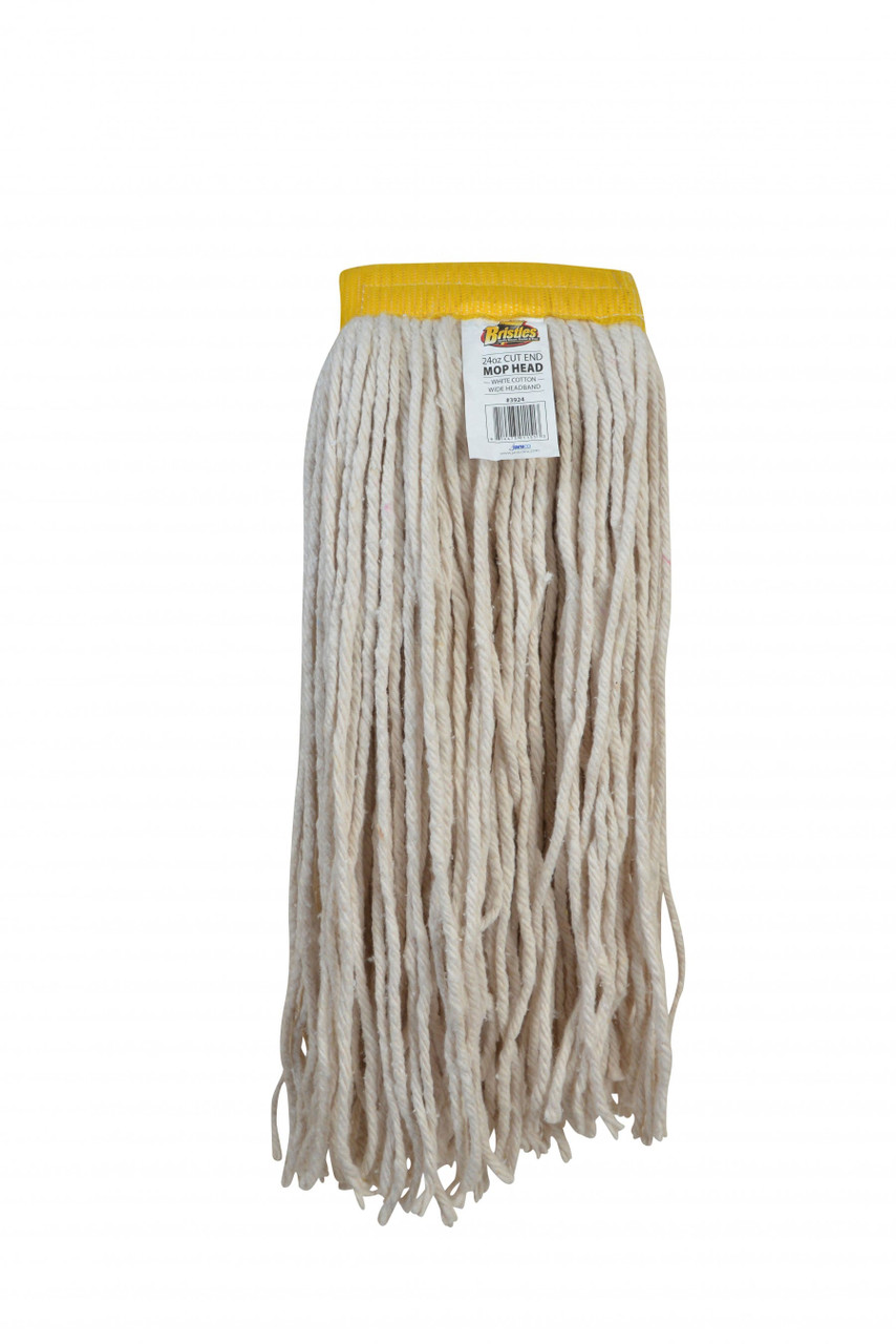 Mop 24 OZ White Cotton 4PLY Cut End 5IN Headband 12/Case