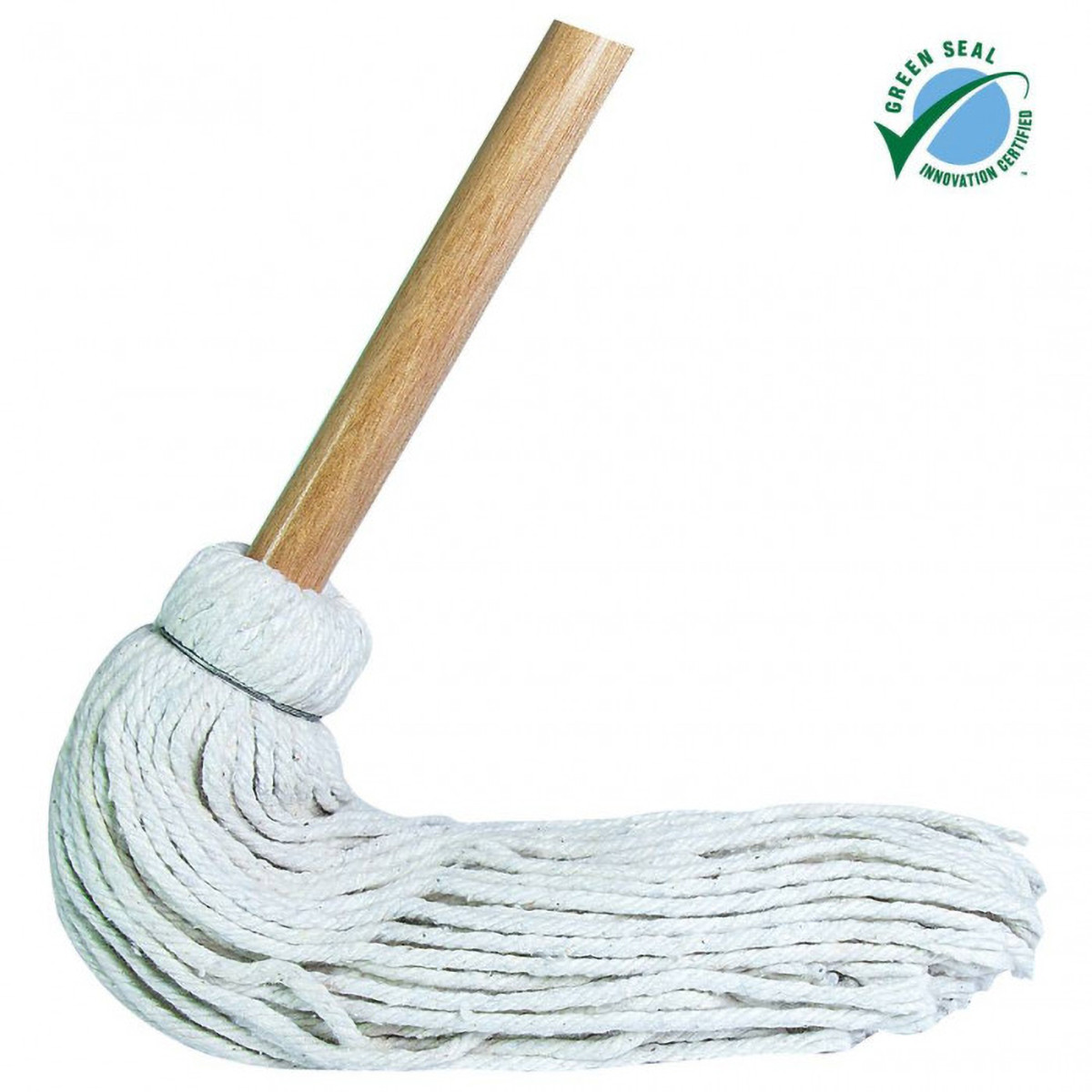 Deck Mop #32 1.125 IN White Wood Cotton Metal Free 6/Case