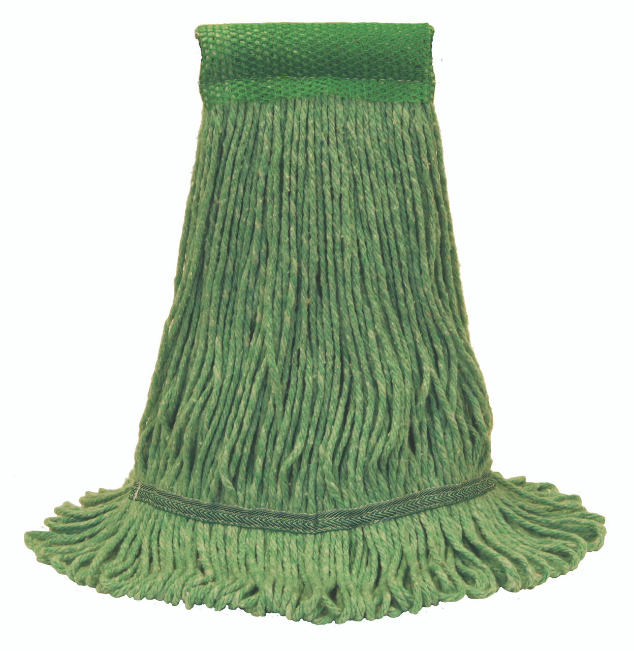 O-Cedar® Mop Head Medium (MED) Green Cotton Synthetic Blend 4PLY Loop End 5IN Headband Tailband 12/Case