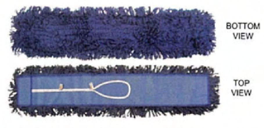 Dust Mop 18X5 IN Blue Cotton Synthetic Fiber Loop End Launderable 1/Each