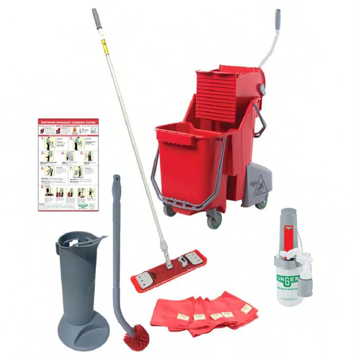 SmartColor™ MicroWipe™ Floor Cleaning Kit 32 QT Red  1/Each