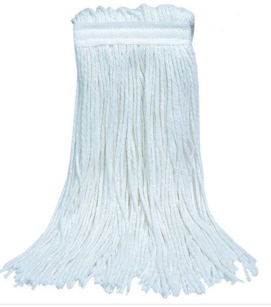 Mop Head #20 14 OZ White Rayon 4PLY Cut End 1.25IN Narrow Headband 1/Each
