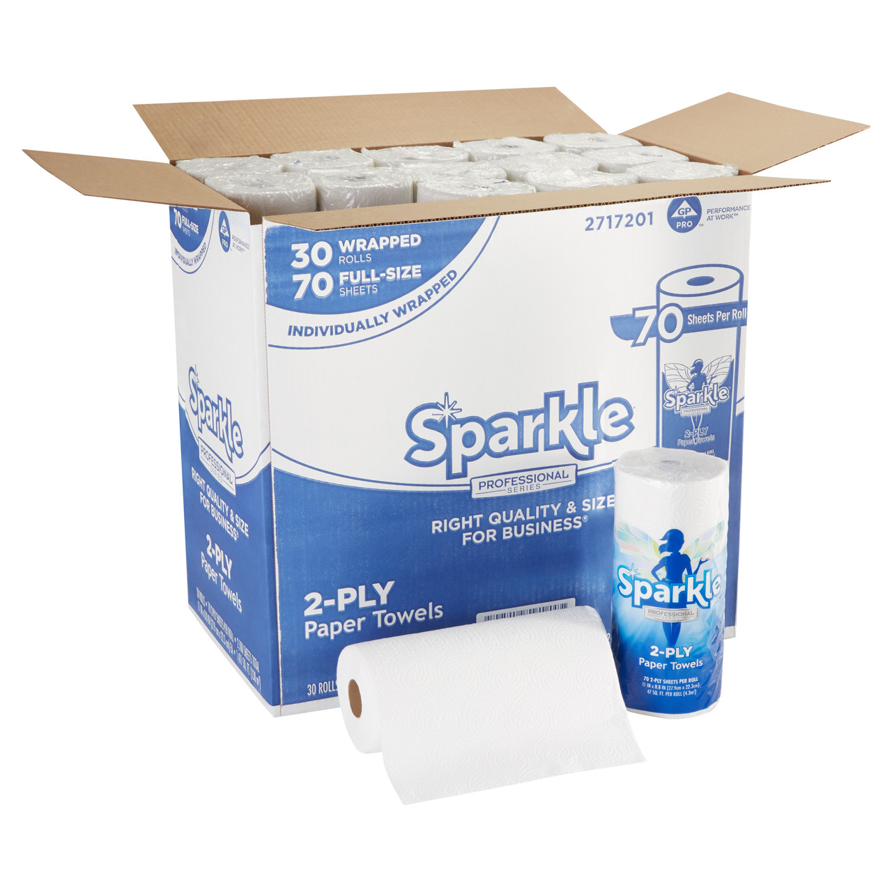 SPARKLE PROFESSIONAL SERIES® Household & Kitchen Roll Paper Towel 2PLY White Perforated 30 Rolls/Case