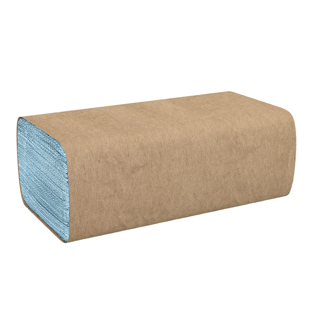 PRO Tuff-Job® Folded Paper Towel 2PLY Blue Single Fold Antimicrobial Foodservice 12/Case