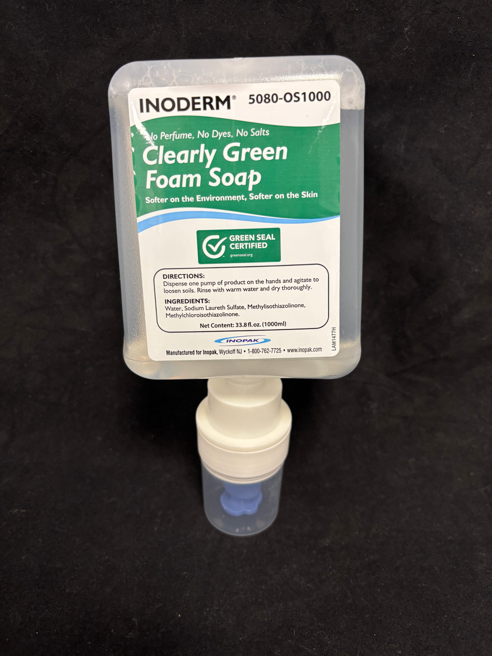 Inoderm Clearly Green Hand Soap 1000 mL Foaming 6/Case