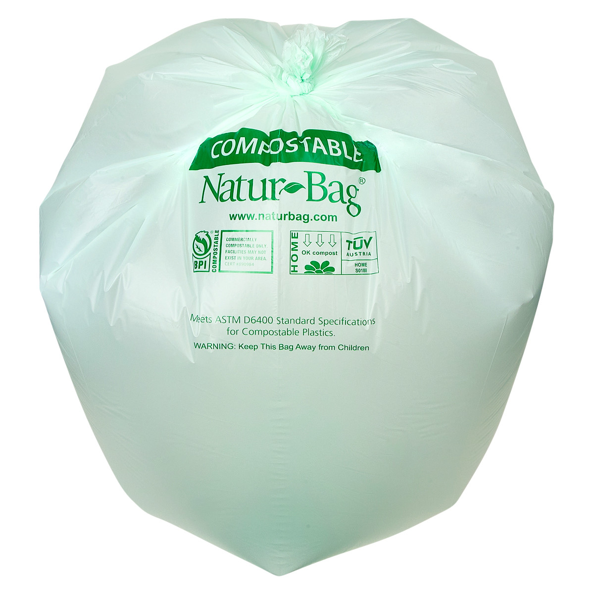 Victoria Bay Compostable Liner 30X39 IN 30 GAL Green Biopolymer 0.8MIL Roll 25 Count/Roll 8 Rolls/Case