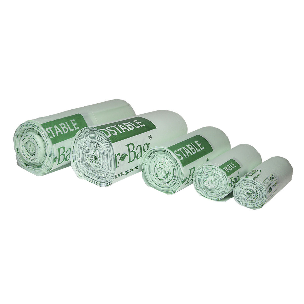 Victoria Bay Compostable Liner 54X59 IN 96 GAL Green Biopolymer 0.9MIL Roll 10 Count/Roll 6 Rolls/Case