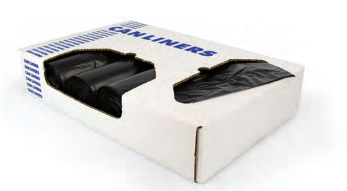 Heritage Can Liner 30X37 IN Black HDPE 10MIC Coreless 25 Count/Pack 20 Packs/Case 500 Count/Case