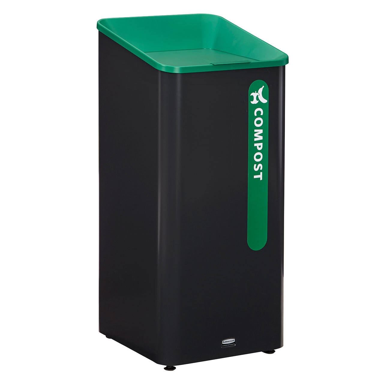 Sustain Compost 1-Stream Compost Can 20.47X20.87X39.37 IN 23 GAL Black Green Metal Resin With Hinged Lid 1/Each