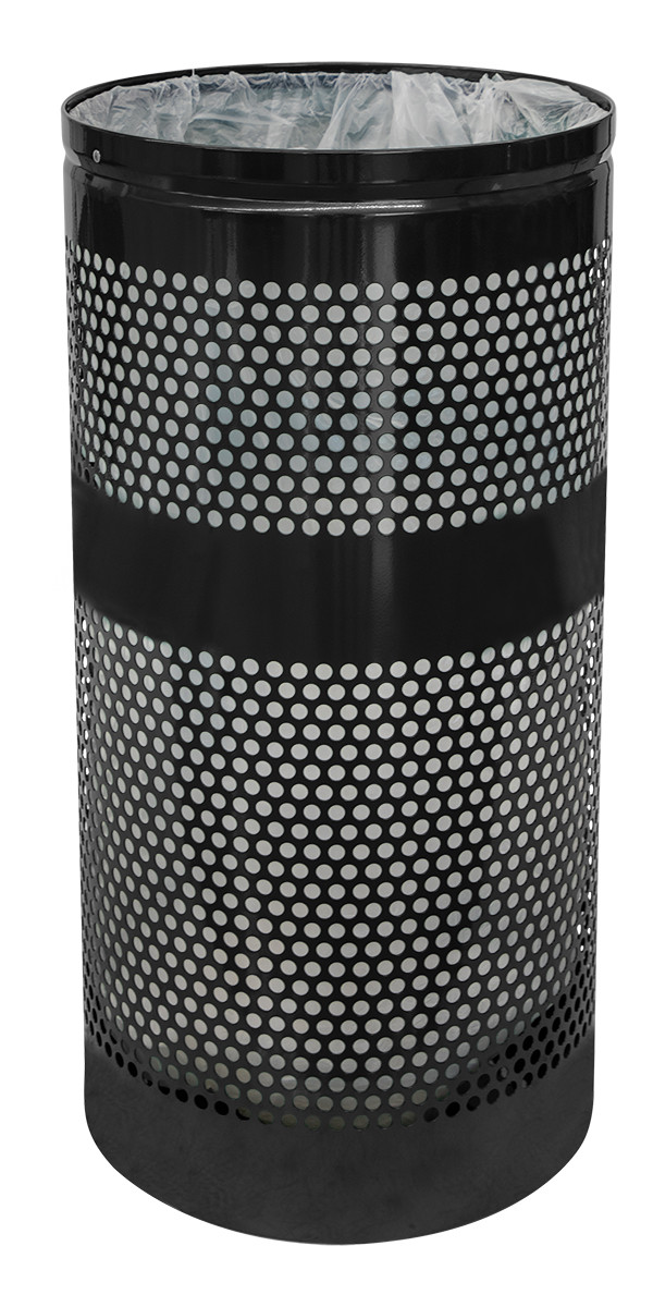 Landscape Series Trash Can 34 GAL Plastic Perforated Outdoor 1/Each
