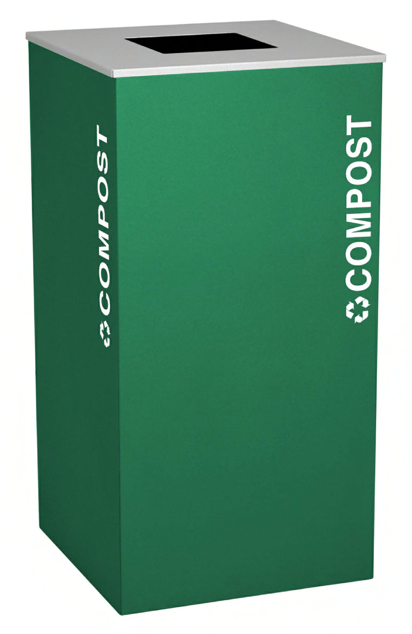 Kaleidoscope Collection™ Compost Can 15.75X30 IN 36 GAL Emerald Square With Trash Opening 1/Each
